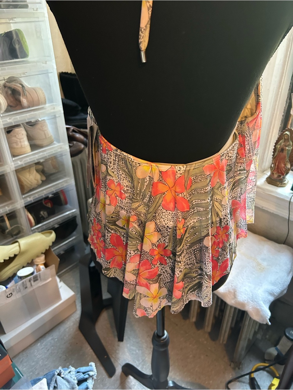 Coco Reef Aura Ruffle Tankini Top - Coral, Pink, Yellow, Olive - Picture 4 of 8